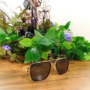 Amelia E. Sunglasses - Black and Gold